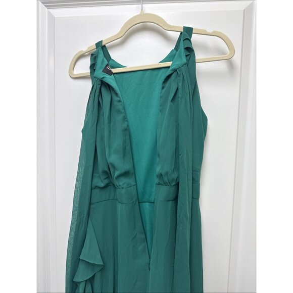 New Betsy Adam Womens Size 6 Green Halter-Neck Ruffled Gown Maxi Cocktail Dress - Picture 9 of 12